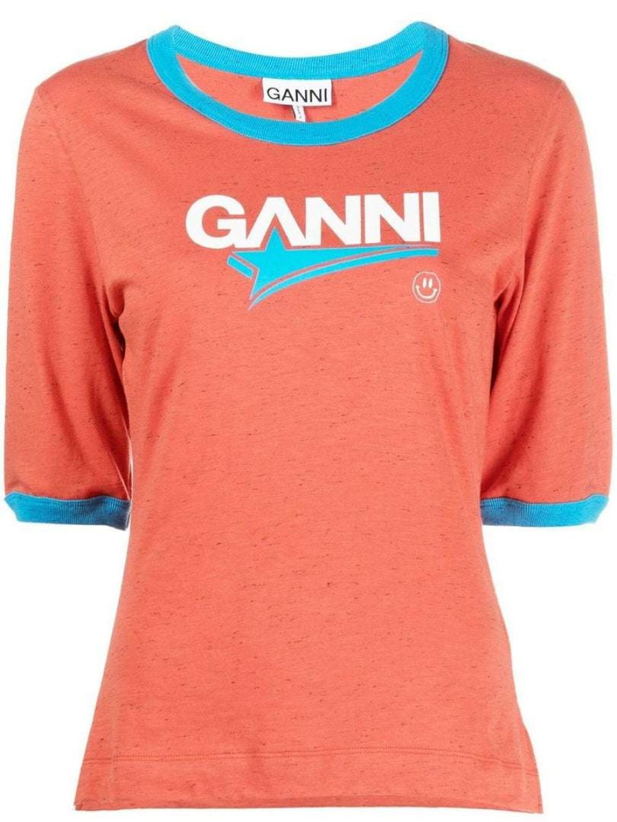 Clothing * | Ganni New In 'Logo Star T-Shirt'