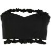 Clothing * | Ganni Black 'Bandeau Strapless Crop Top'