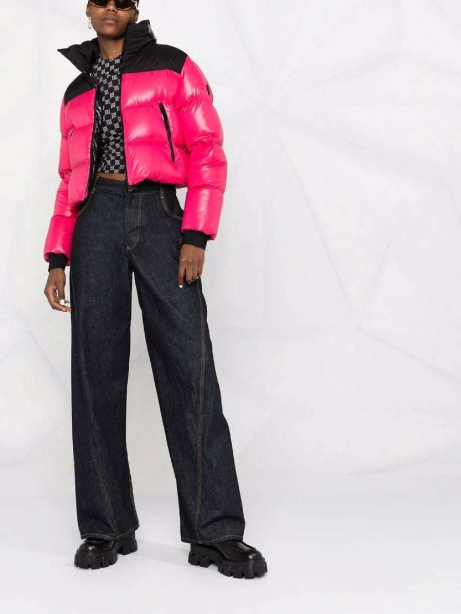 Clothing * | Moncler Pink And Black 'Jasione' Puffer Jacket