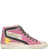 Shoes * | Golden Goose 'Pink Graffiti Detail Hi-Top Trainers' Shoes