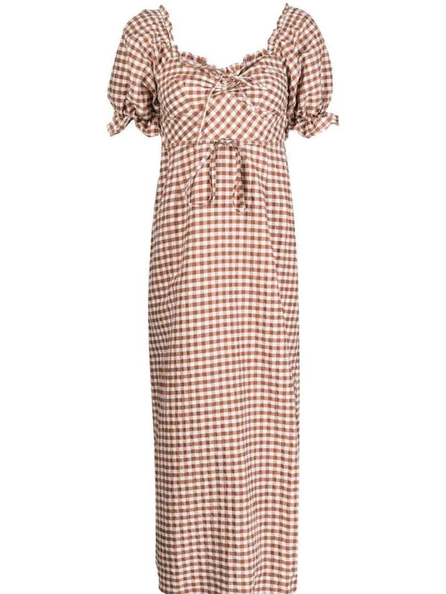 Clothing * | Rixo London 'Montenegro Seersucker' Gingham Dress