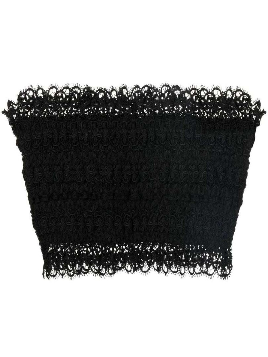 Clothing * | Charo Ruiz Black 'Wallis' Lace Bandeau Top