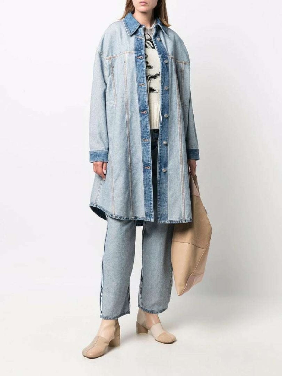 Clothing * | Mm6 By Maison Margiela Clothing 'Oversized Reversible Long Denim Jacket'