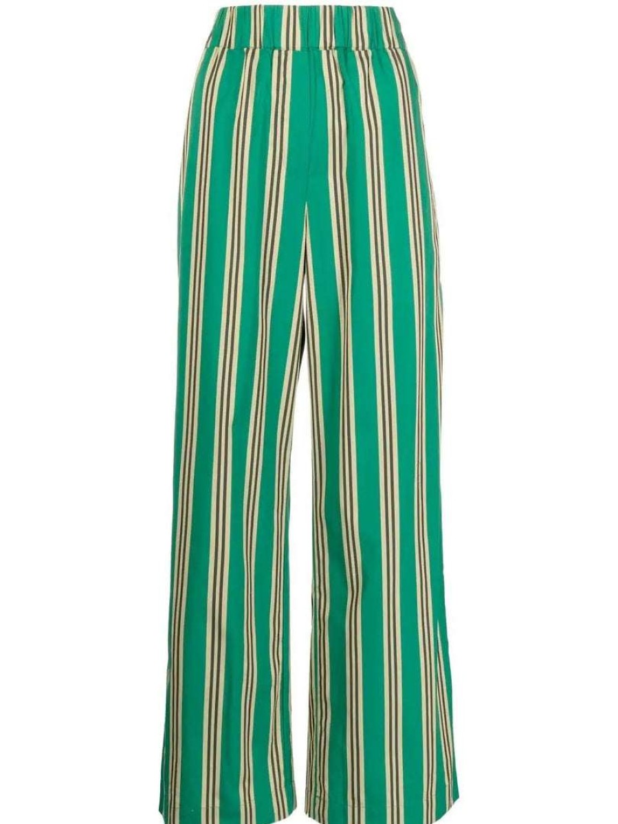 Clothing * | Baum Und Pferdgarten Green 'Naironi' Striped Trousers