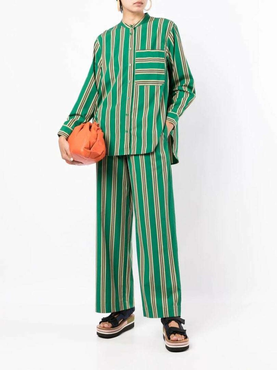 Clothing * | Baum Und Pferdgarten Green 'Naironi' Striped Trousers