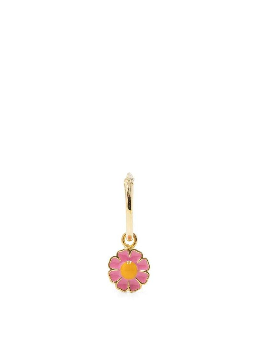 Accessories * | Wilhelmina Garcia Accessories 'Pink Daisy Hoop Earring'