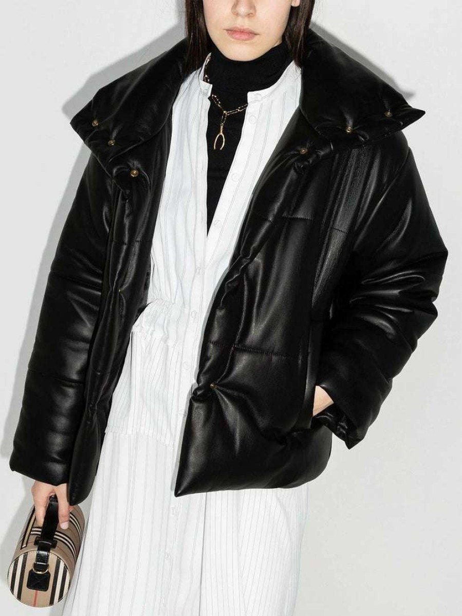 Clothing * | Nanushka Clothing Oversized 'Hide' Vegan Leather Puffer Jacket