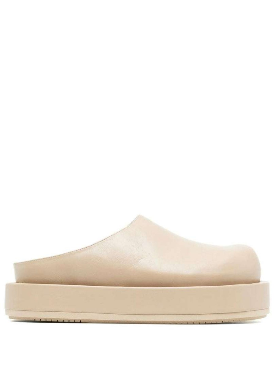 Shoes * | Paloma Barcelo Light Beige 'Daga' Platform Mules