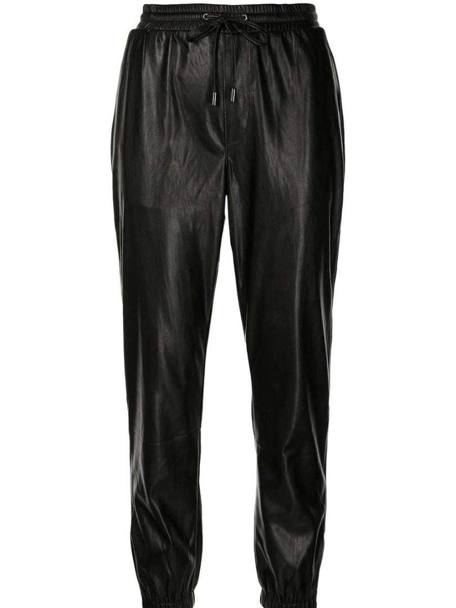 Clothing * | Paige 'Viviette' Faux Leather Cropped Joggers Clothing