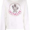 Clothing * | Moncler 'White Logo Print Sweatshirt'