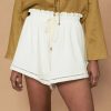 Clothing * | Sancia Clothing White 'Lucia' High Waist Cotton Shorts