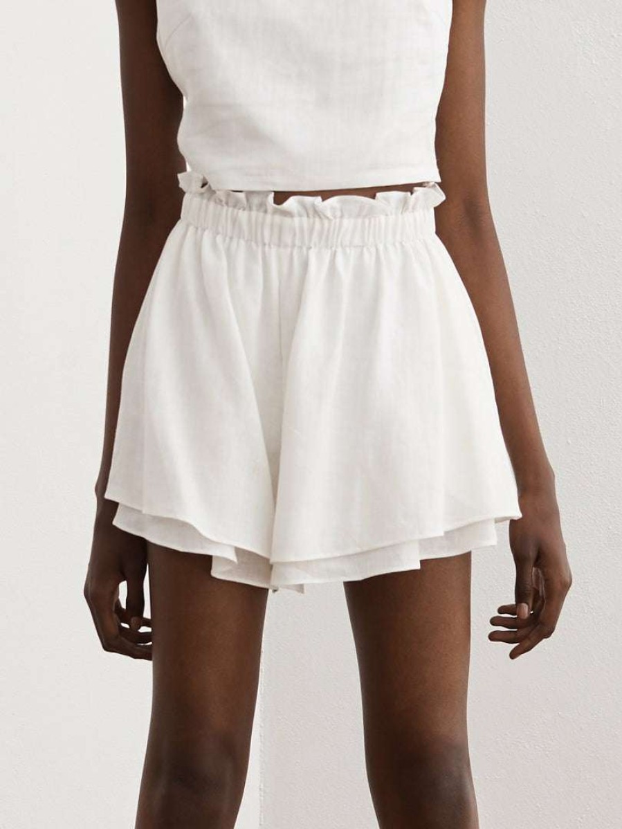 Clothing * | Sancia Clothing White 'Sol' High Waist Shorts