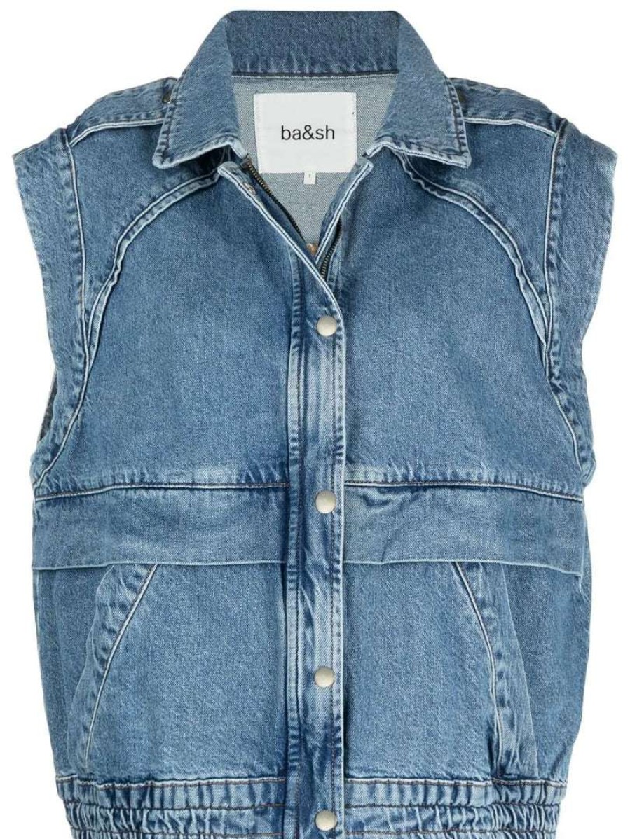 Clothing * | Ba&Sh Clothing 'Ruben' Denim Sleeveless Jacket