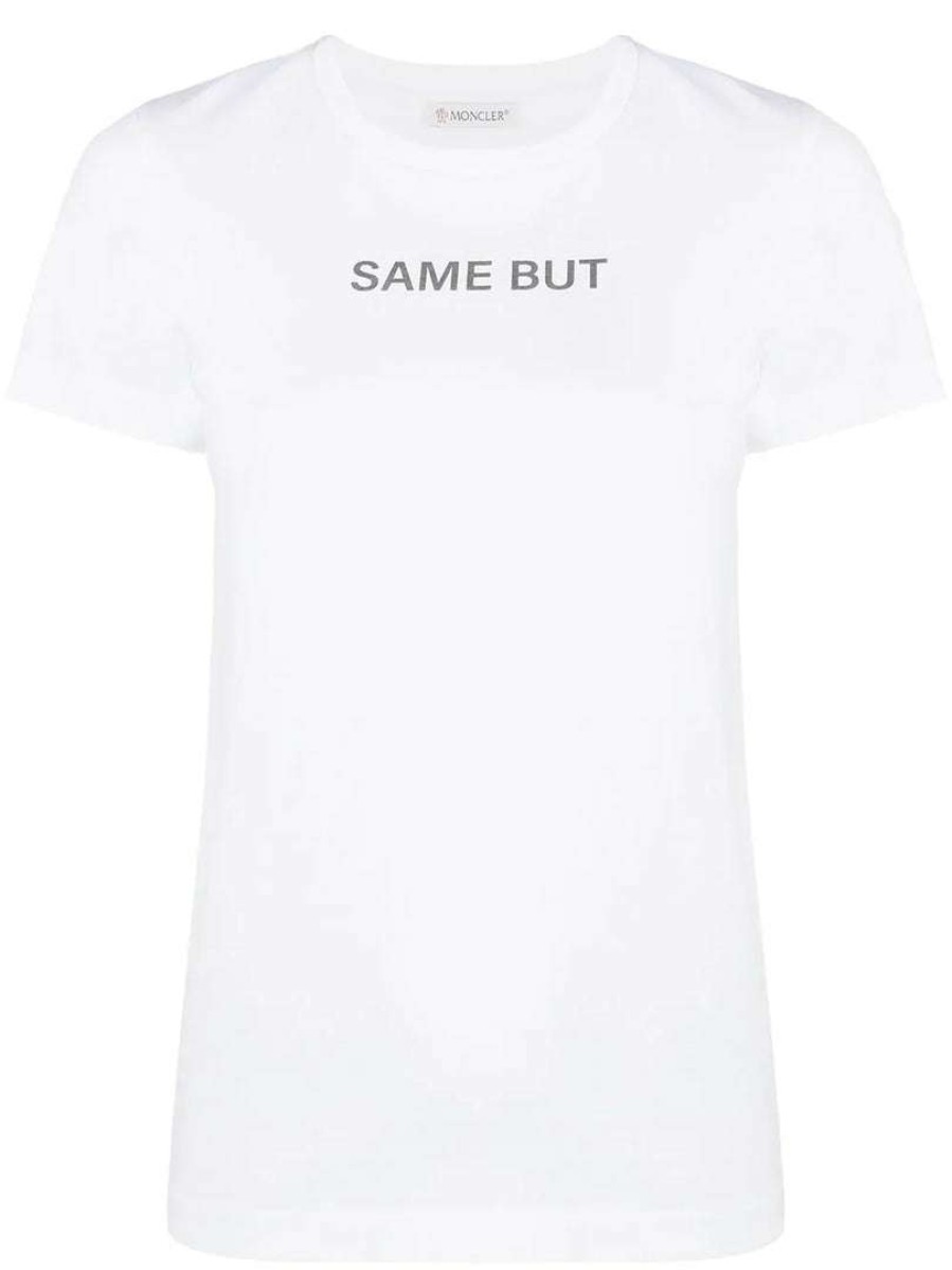 Clothing * | Moncler White 'Same But Different' T-Shirt