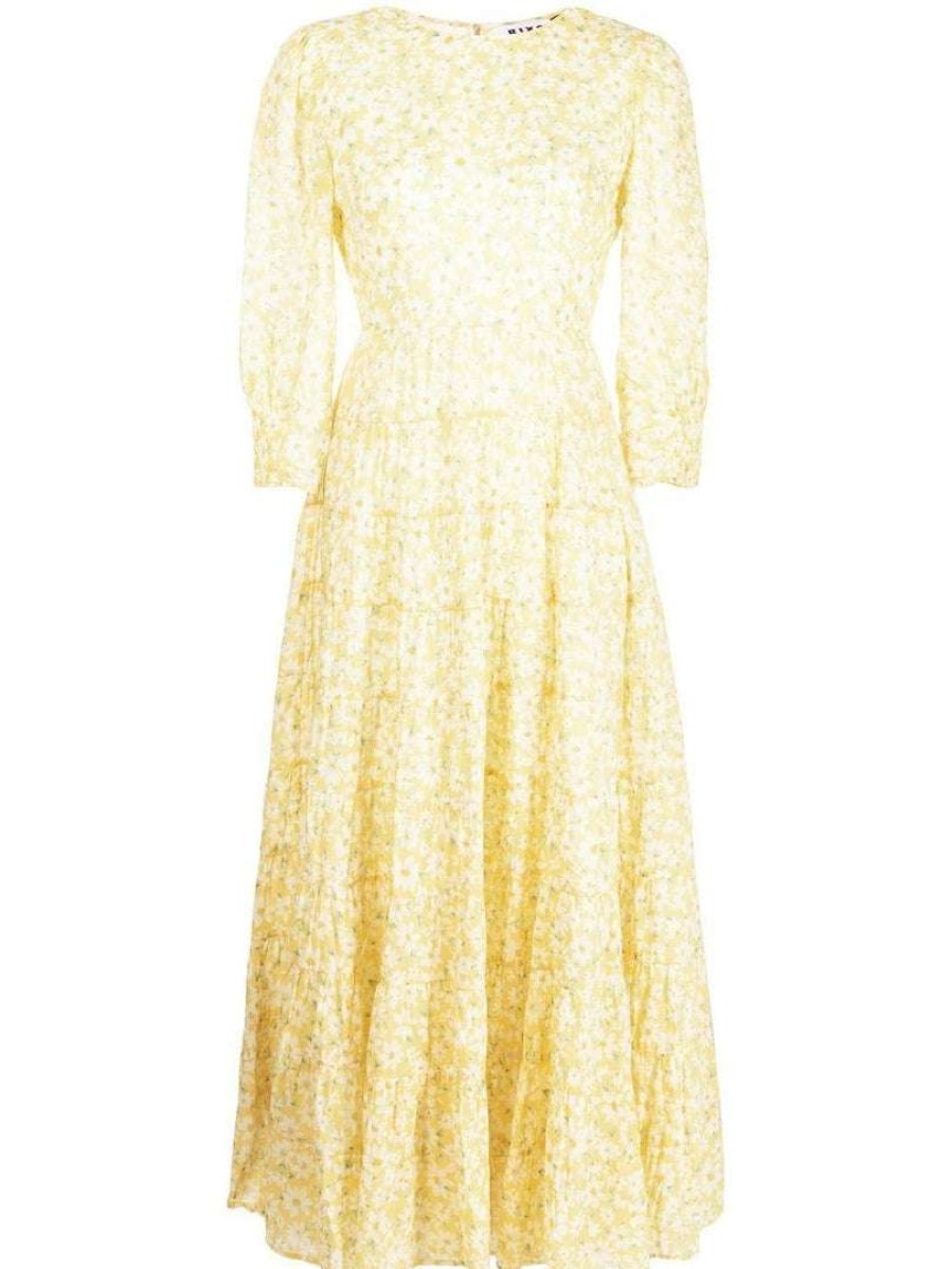 Clothing * | Rixo London Yellow 'Kristen' Midaxi Dress