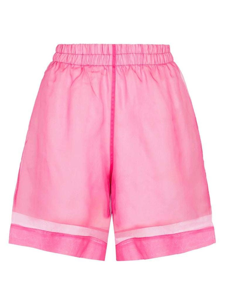 Clothing * | Dries Van Noten Pink 'Hanar' Sheer Shorts Clothing