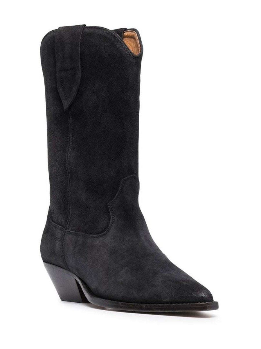 Shoes * | Isabel Marant Faded Black 'Duerto' Leather Boots