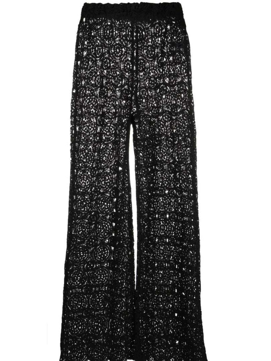 Clothing * | Rotate Black 'Nola' Crochet Trousers Clothing