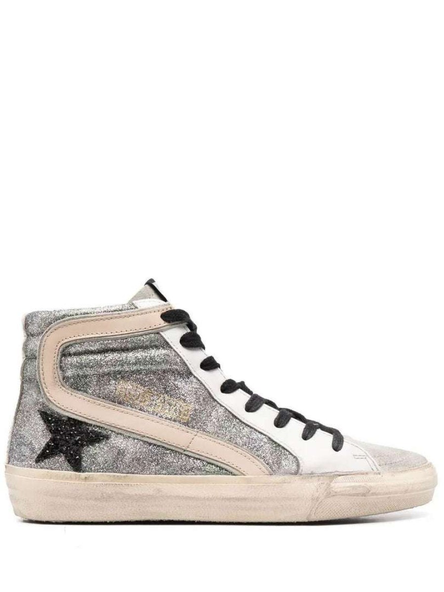 Shoes * | Golden Goose 'Camo Glitter Slide High Top Trainers' Shoes