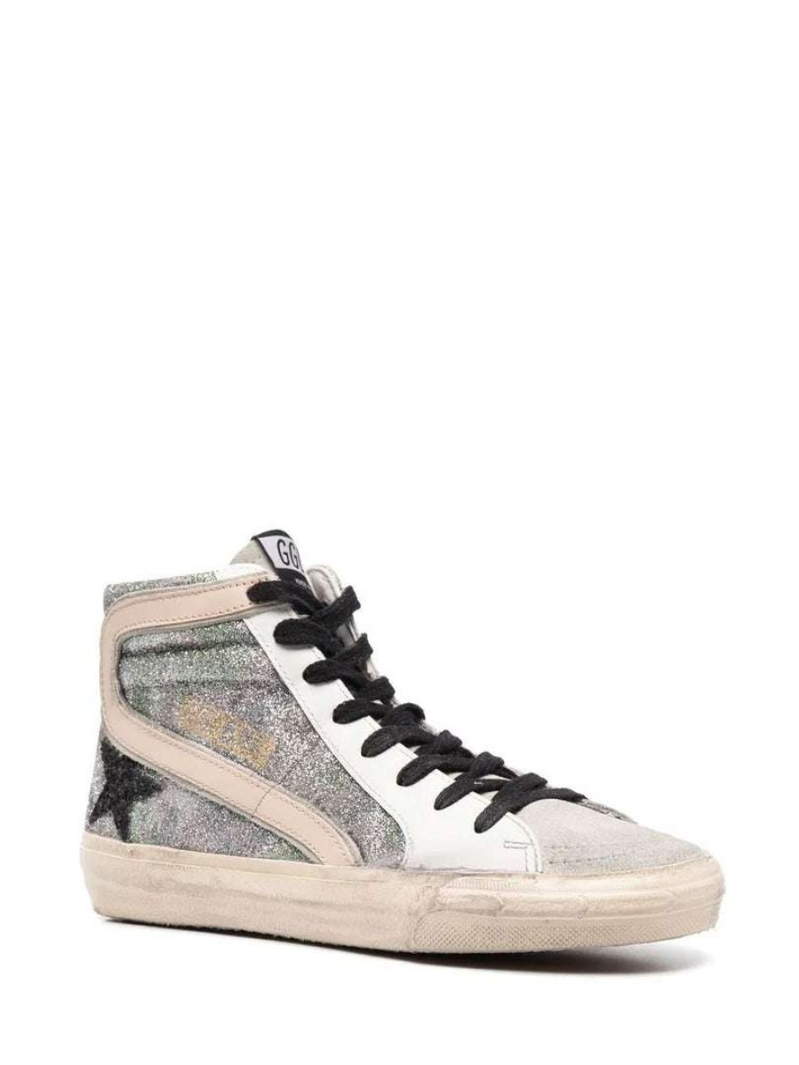 Shoes * | Golden Goose 'Camo Glitter Slide High Top Trainers' Shoes