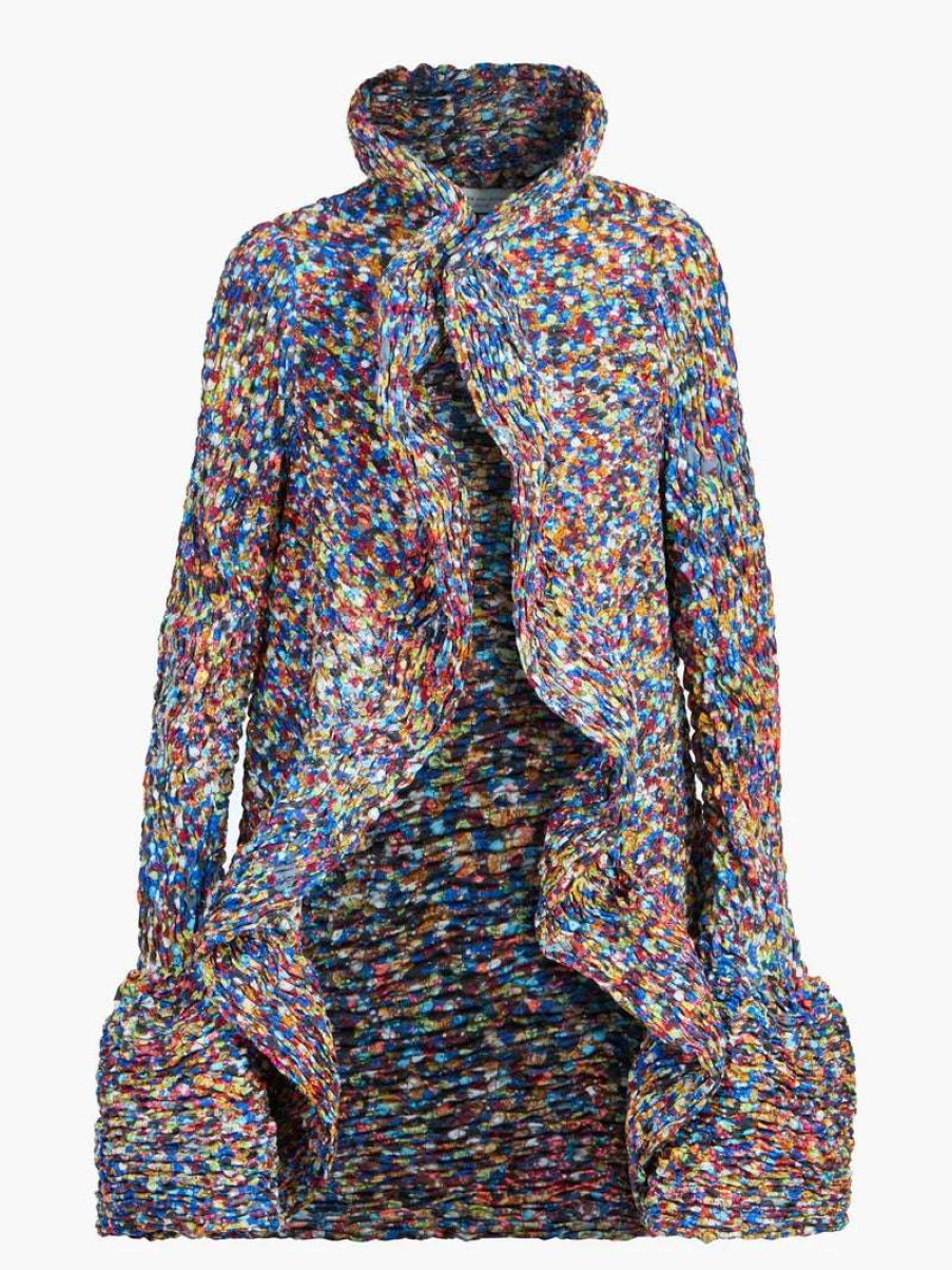 Clothing * | Dries Van Noten Multicoloured 'Vibe' Ruffled Collar Jacket Clothing