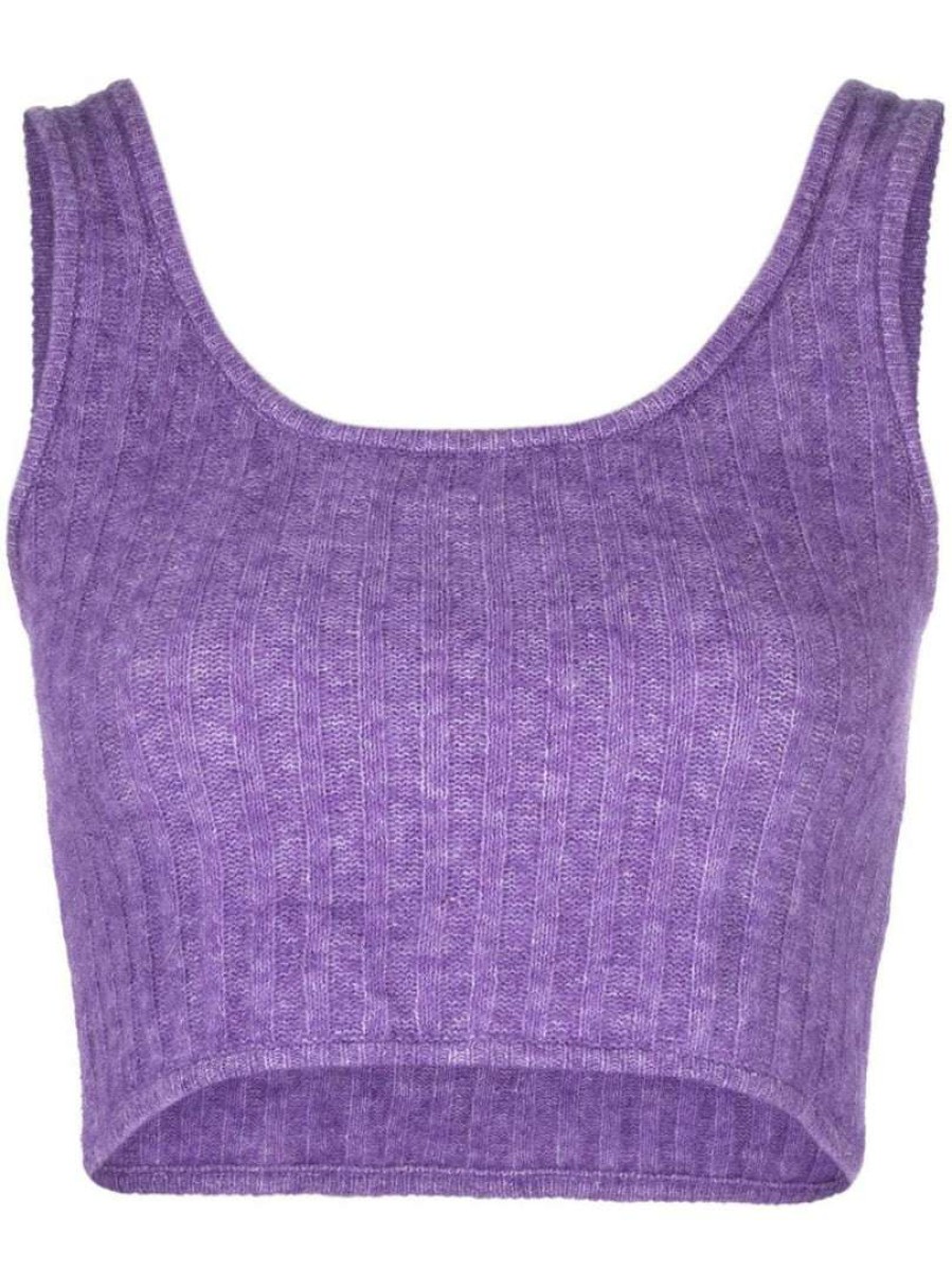 Clothing * | Baum Und Pferdgarten Purple 'Cesya' Cropped Knit Vest Clothing