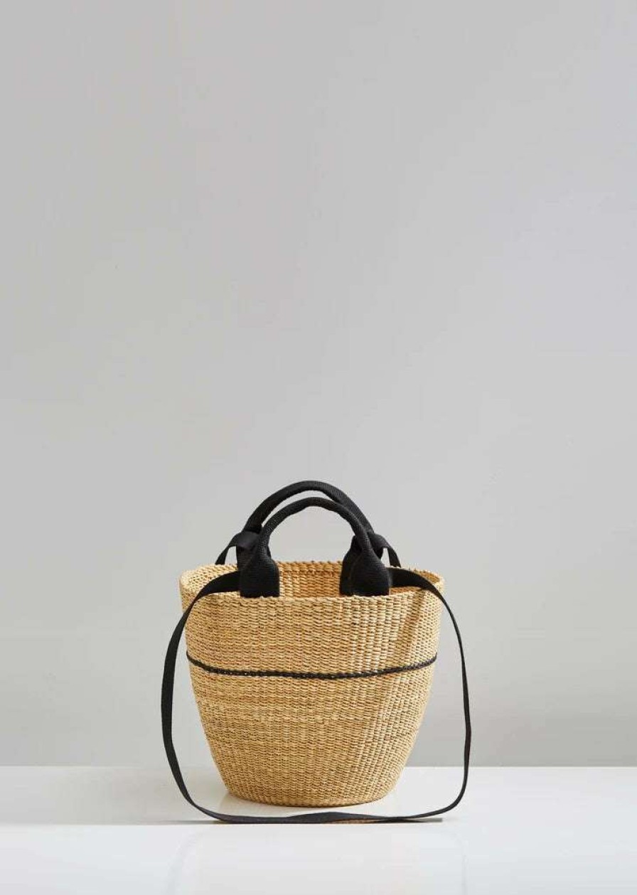 Bags * | Muun Bags 'Line' Straw Bag