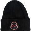 Accessories * | Moncler Black 'Love Patch Beanie'