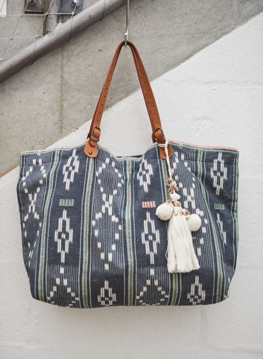 Bags * | M.A.B.E Grey 'Serai' Patterned Tote Bag