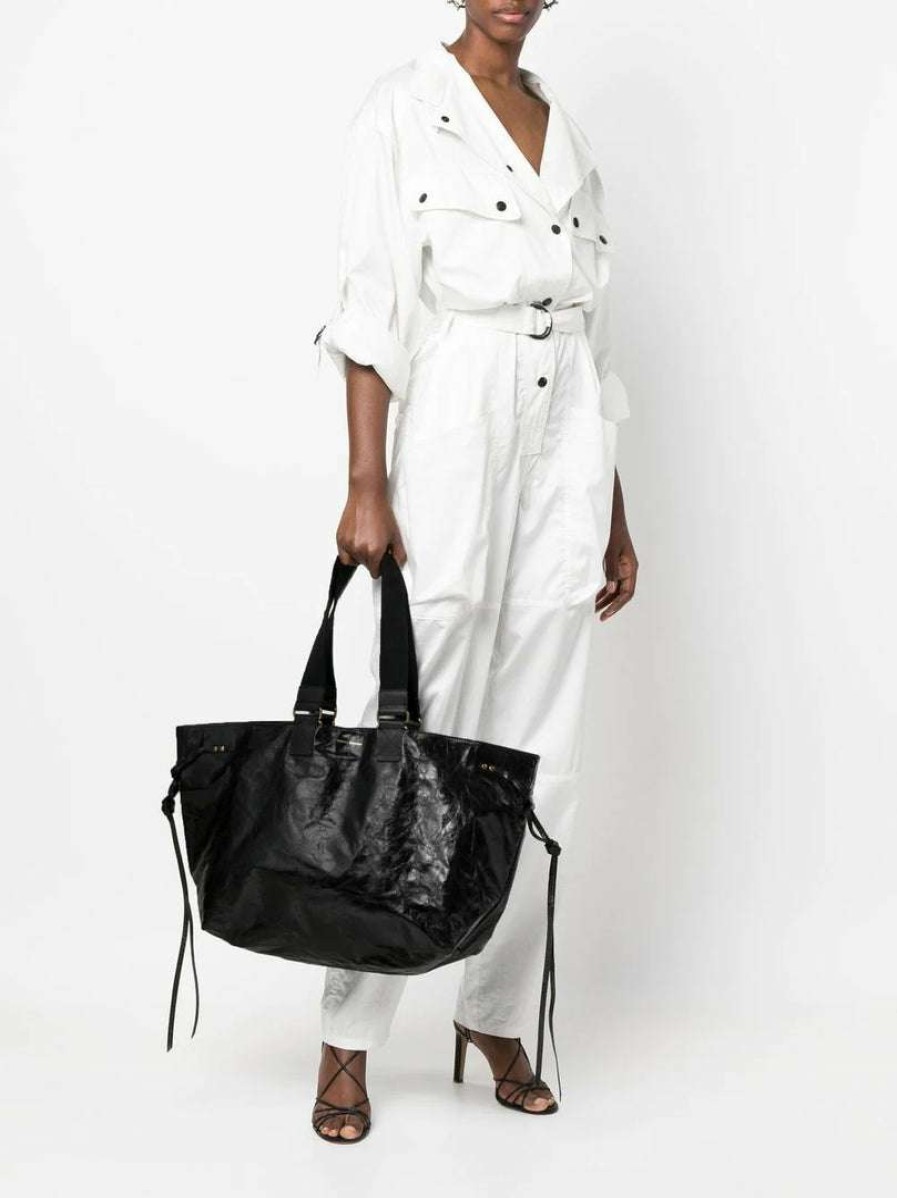 Bags * | Isabel Marant New In Black 'Wardy' Crinkle Tote Bag