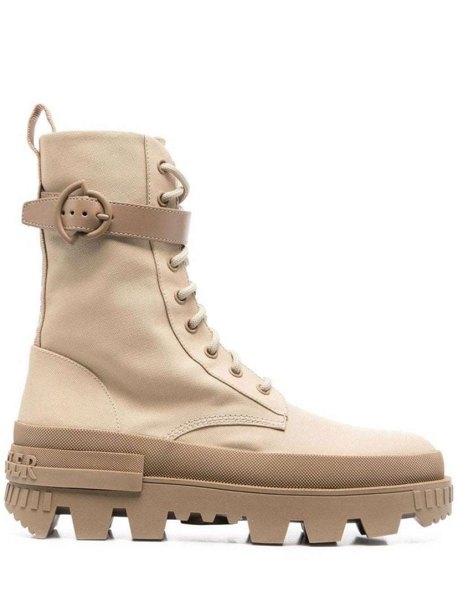 Shoes * | Moncler Beige 'Carinne' Ankle Boots