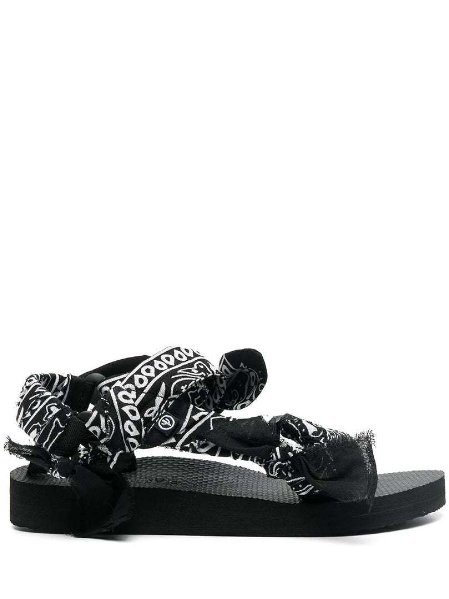 Shoes * | Arizona Love Black 'Trekky Chou' Bandana Sandals Shoes