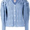 Clothing * | Shrimps Blue 'Claudia' Floral Knit Cardigan Clothing