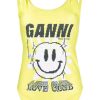 Clothing * | Ganni 'Yellow Smiley Face Graphic Swimsuit'