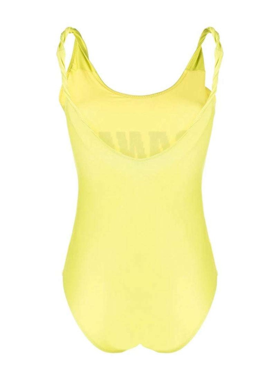 Clothing * | Ganni 'Yellow Smiley Face Graphic Swimsuit'