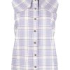 Clothing * | Ganni 'Checked Sleeveless Shirt'