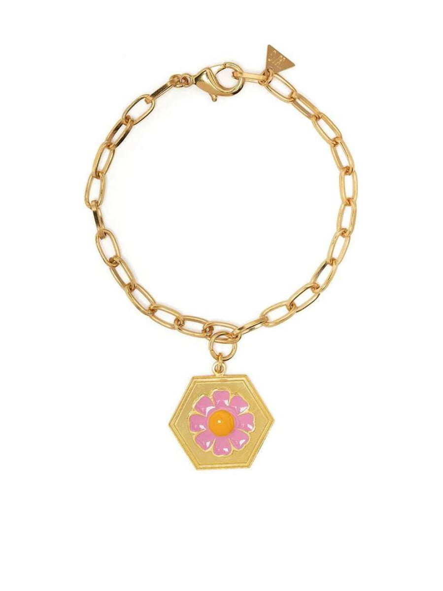 Accessories * | Wilhelmina Garcia 'Pink Daisy Charm Bracelet'