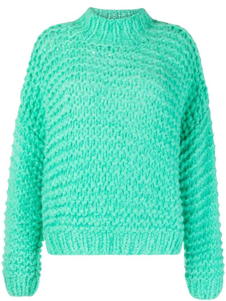 Clothing * | Stella Nova Green 'Kira' Chunky Knit Sweater Clothing