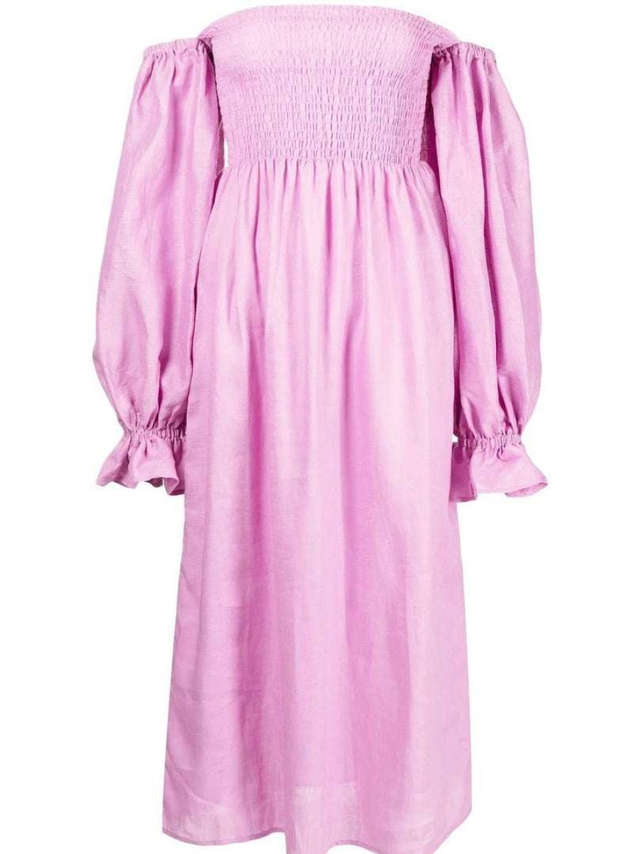 Clothing * | Sleeper Pink 'Atlanta' Midi Dress Clothing