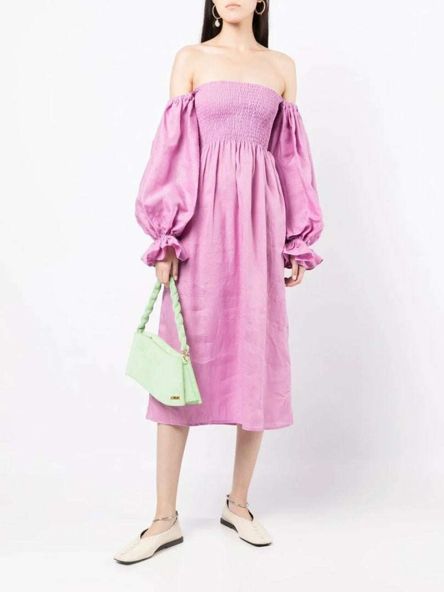 Clothing * | Sleeper Pink 'Atlanta' Midi Dress Clothing