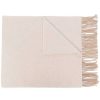 Accessories * | Ganni Beige 'Wool Logo Fringed Scarf'