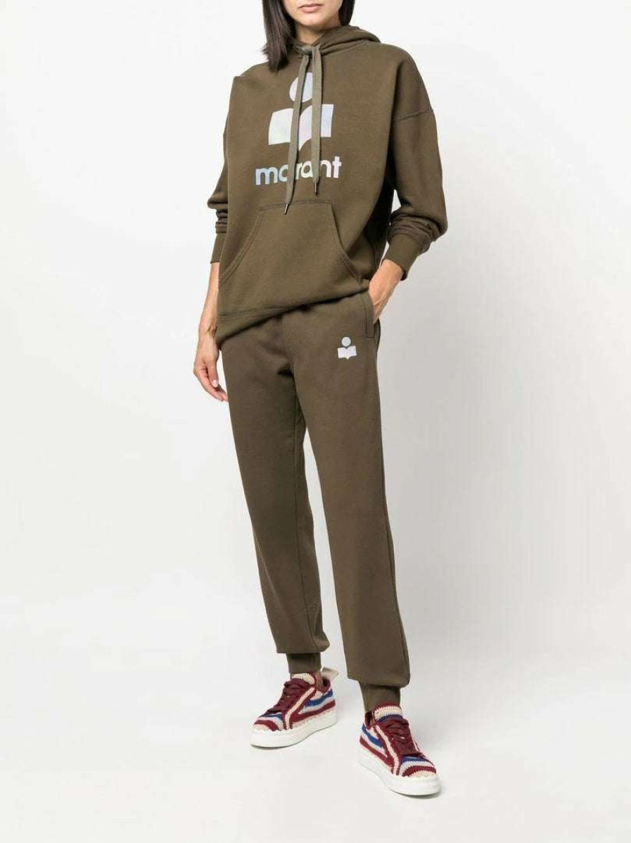 Clothing * | Isabel Marant Etoile Khaki Oversized 'Mansel' Logo Hoodie New In