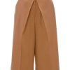 Clothing * | Jw Anderson Camel 'Pleat Front Wide Leg Cropped Trousers' Clothing