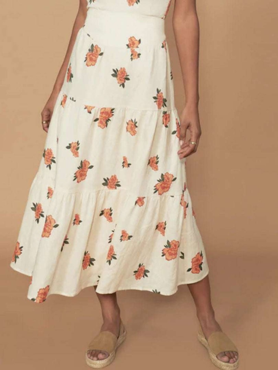 Clothing * | Sancia 'Wynnie' Floral Midi Skirt Clothing