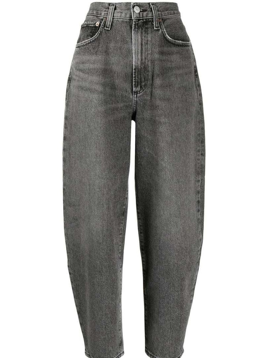 Clothing * | Agolde Grey 'Balloon High Rise Curved Taper Jeans'