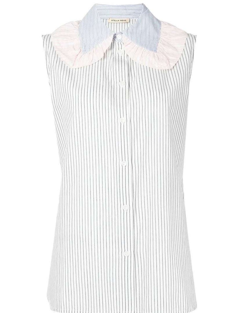 Clothing * | Stella Nova 'Beate' Sleeveless Stripe Shirt