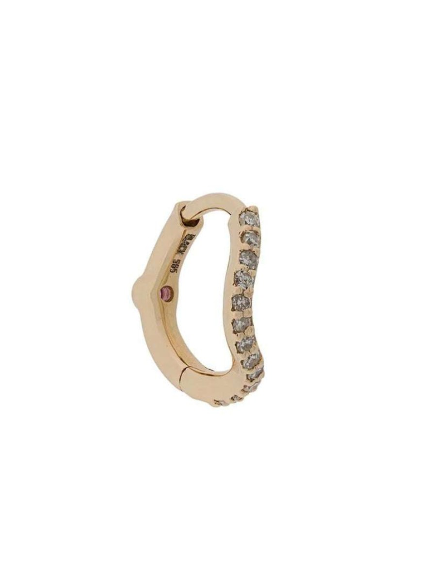 Accessories * | Maria Black 14Kt Gold 'Diamond Wave Huggie' Earring Accessories