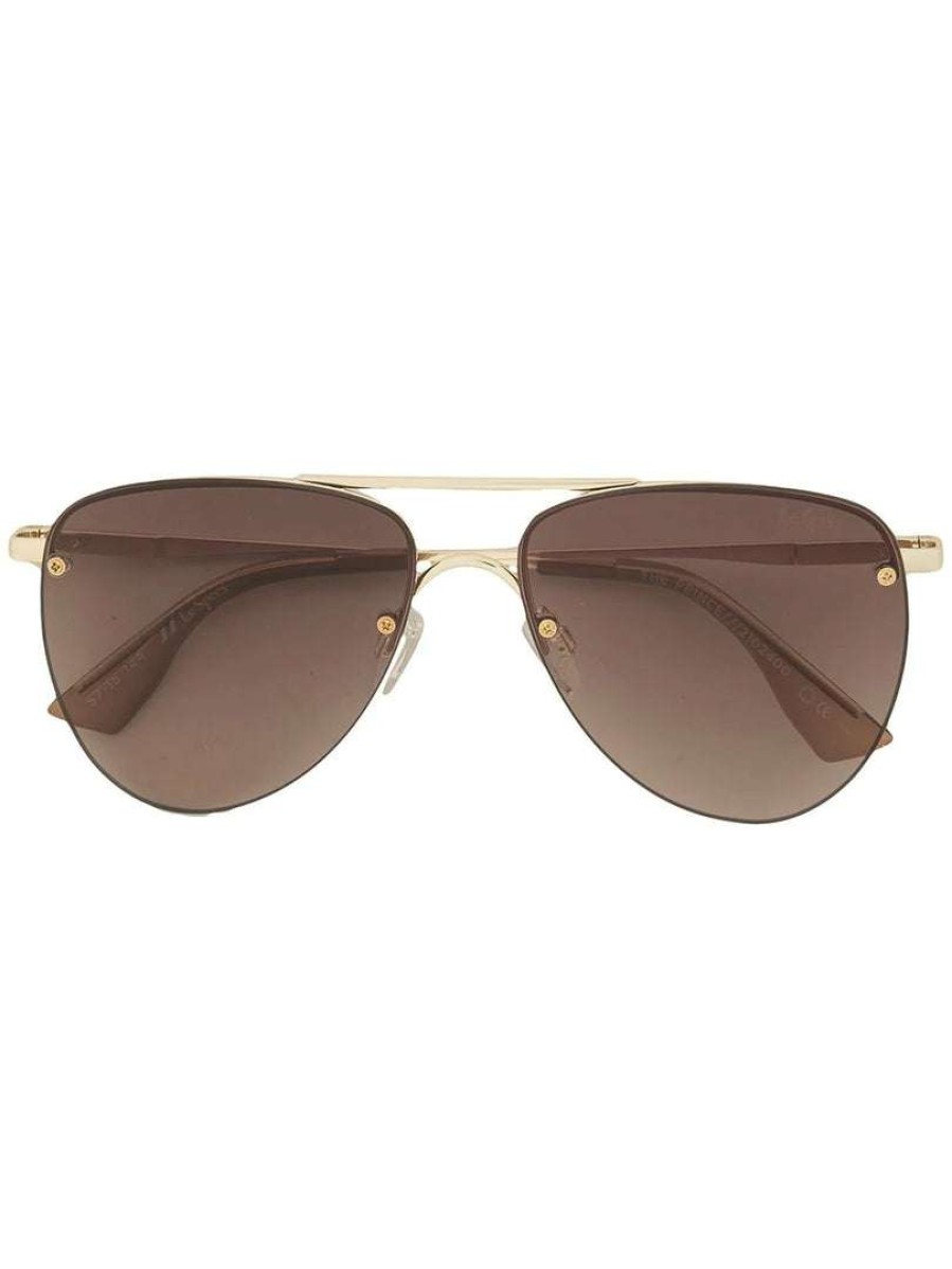 Accessories * | Le Specs Accessories 'The Prince' Gold Metal Frame Sunglasses