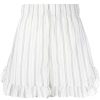 Clothing * | Ganni 'Sheer Striped Frill Hem Shorts'