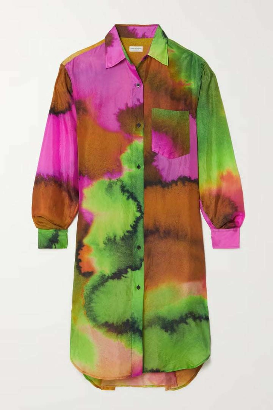 Clothing * | Dries Van Noten 'Dayley' Multicoloured Printed Shirt Dress Clothing